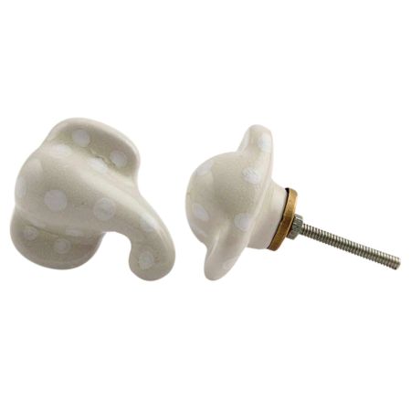 Cream Elephant Ceramic Knob